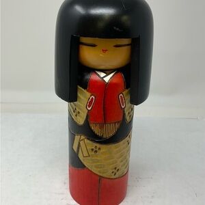 Vintage Japanese Creative KOKESHI Doll  6.5" Tall Hand-Painted